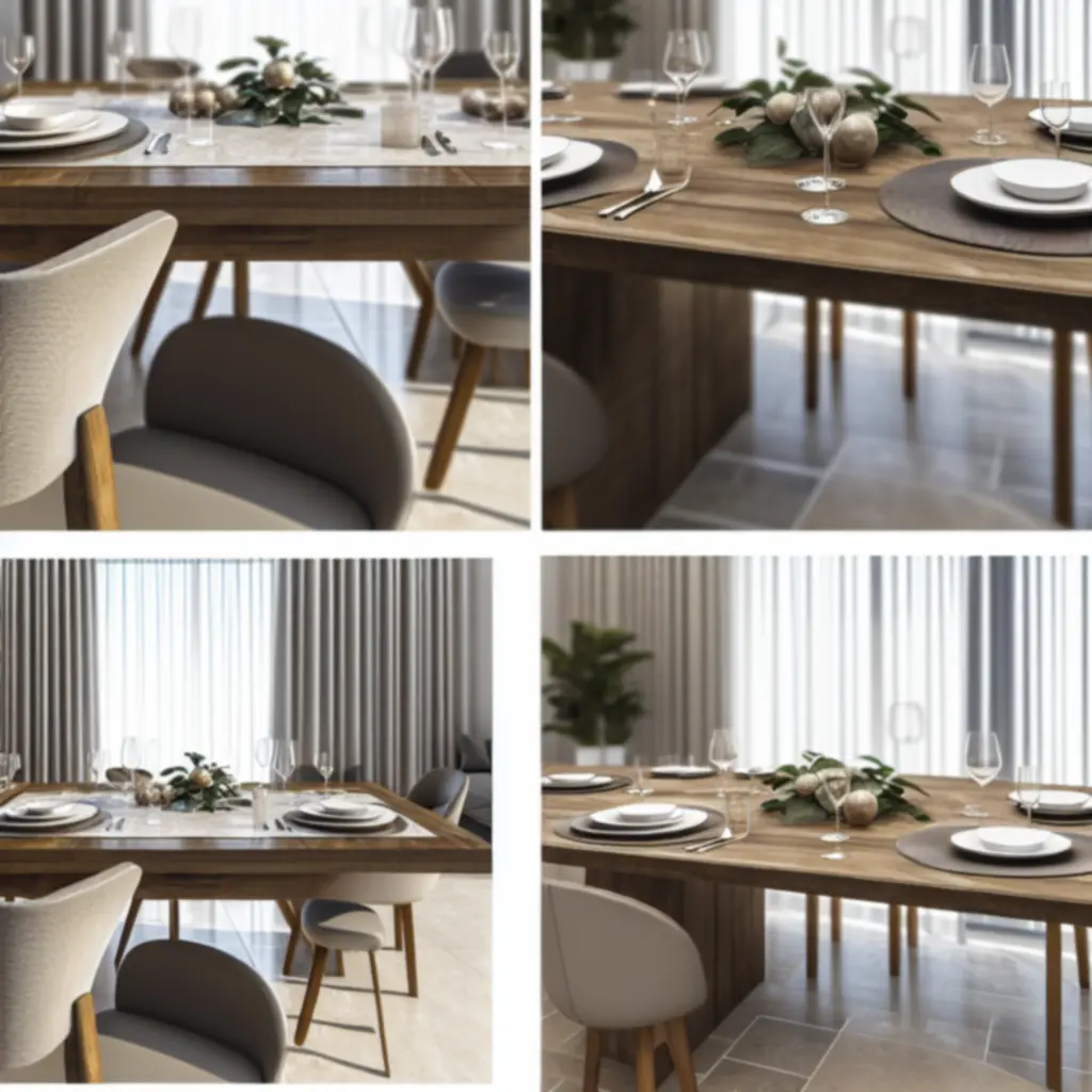 Nowoczesny stół do jadalni Domfurnex z blatem w kolorze naturalnego drewna