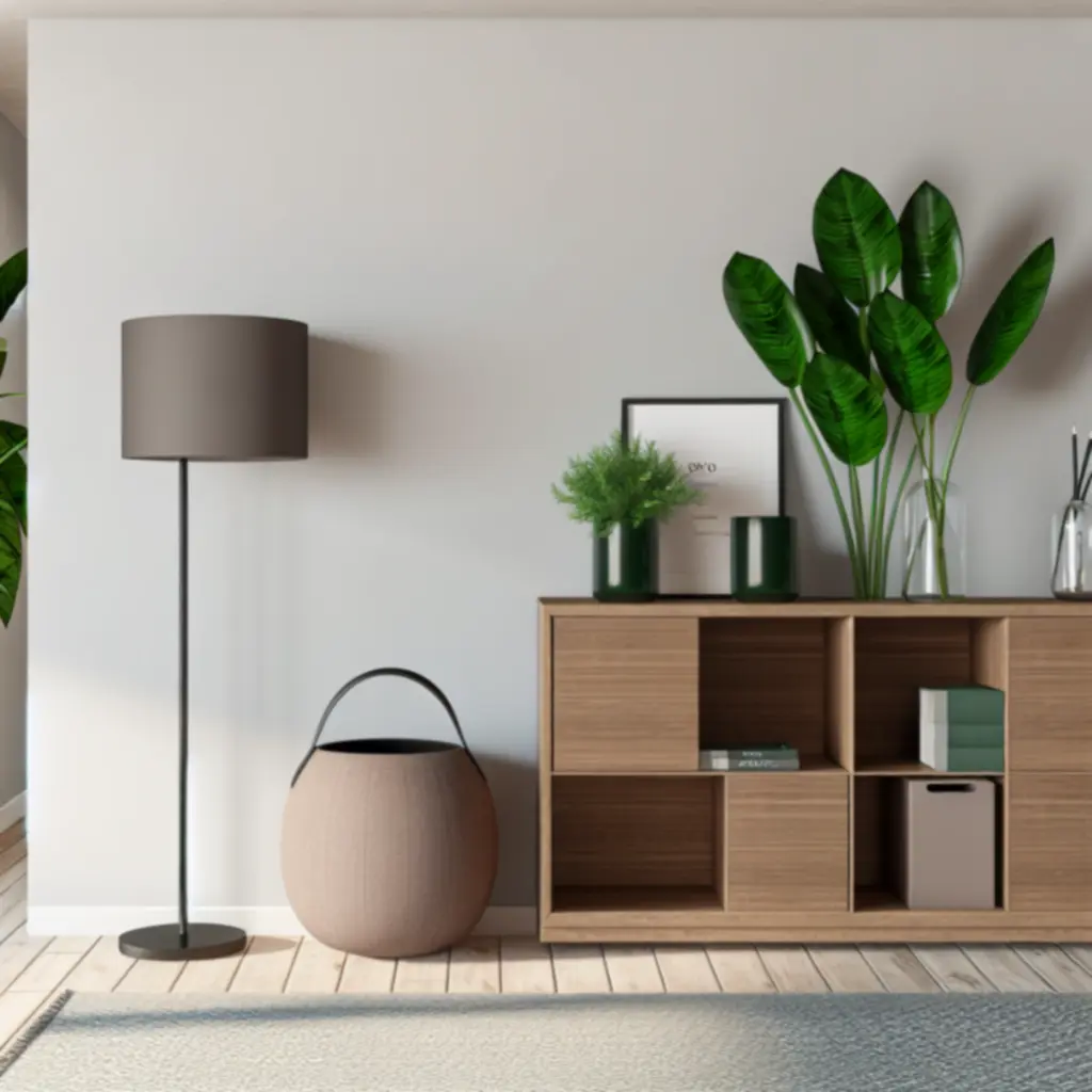 Nowoczesna szafka z frontami w kolorze ciepłego drewna