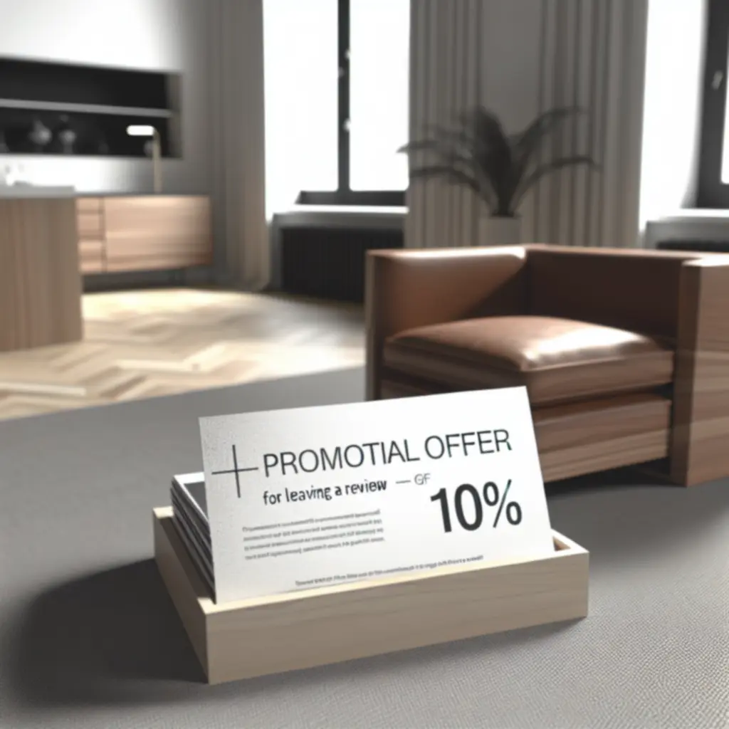 Grafika przedstawiająca zniżkę dla klientów dodających opinie